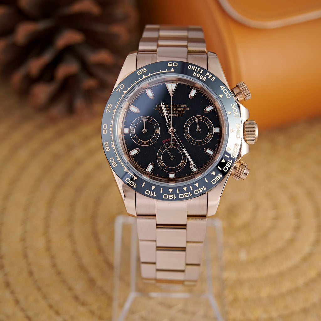 SEITONA ROSE GOLD BLACK DIAL