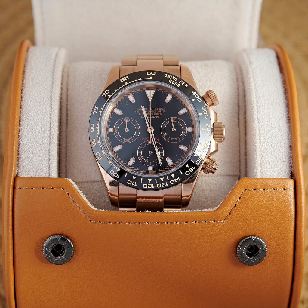 SEITONA ROSE GOLD BLACK DIAL
