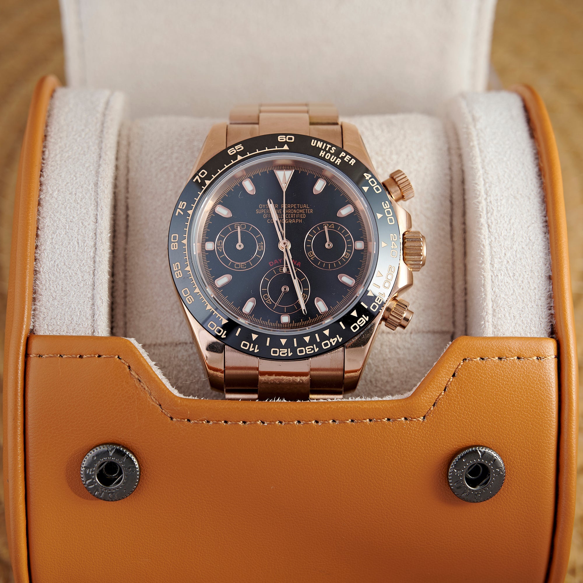 SEITONA ROSE GOLD BLACK DIAL