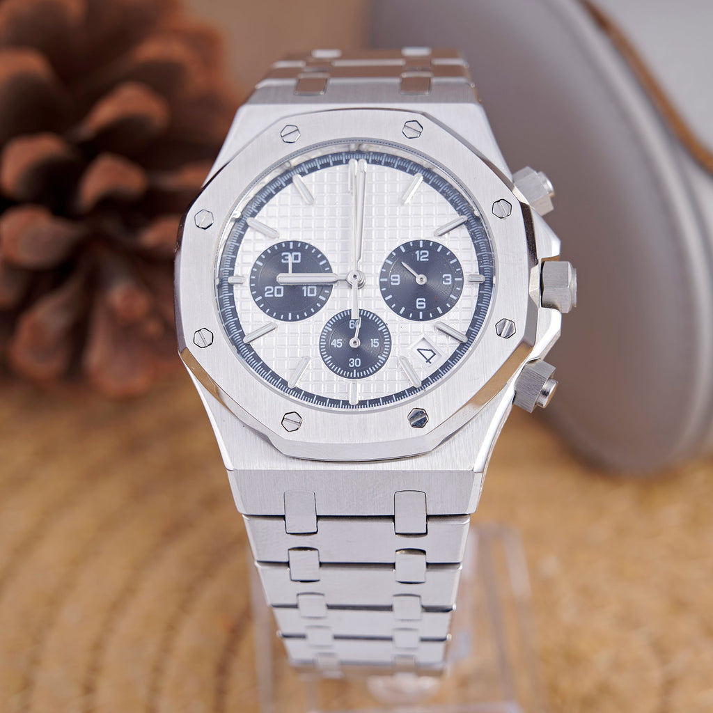 SEIKOAK WHITE SILVER CHRNO