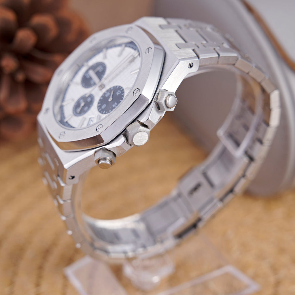SEIKOAK WHITE SILVER CHRNO