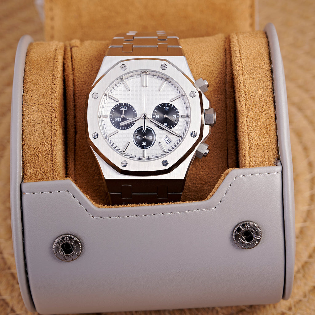 SEIKOAK WHITE SILVER CHRNO
