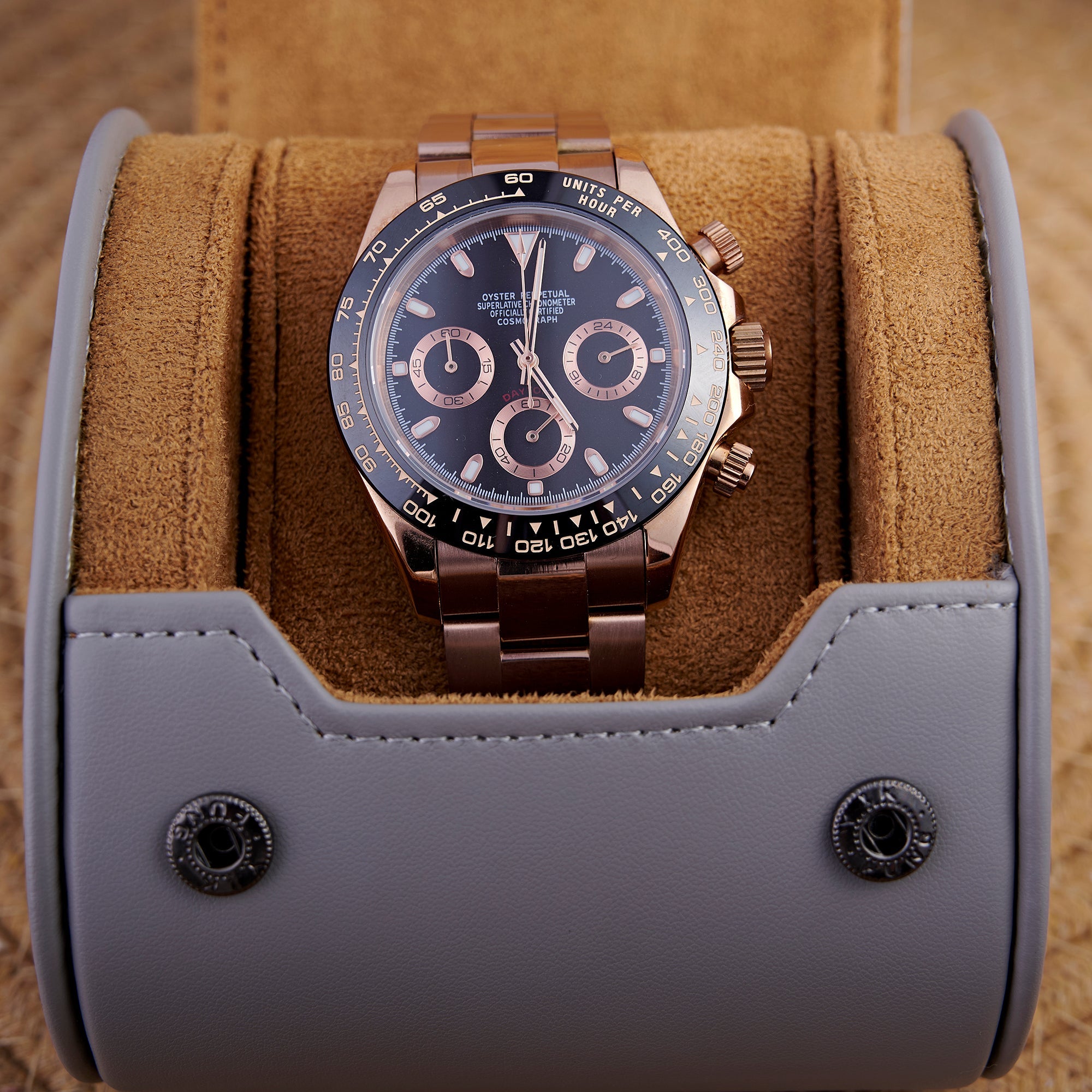 SEITONA ROSE GOLD ON BLACK DIAL