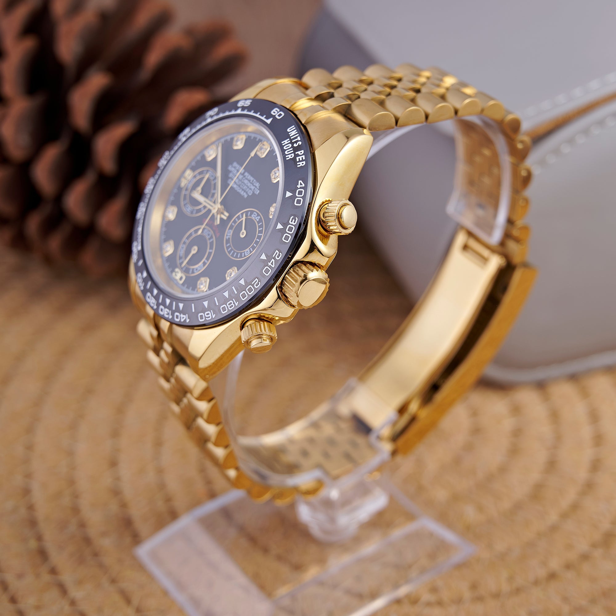 SEITONA GOLD BLACK TRIM DIAMOND DIAL