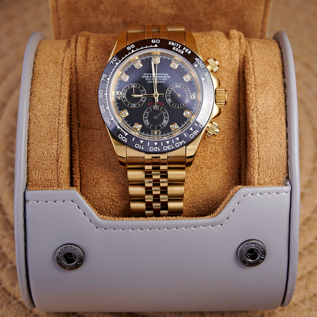 SEITONA GOLD BLACK TRIM DIAMOND DIAL