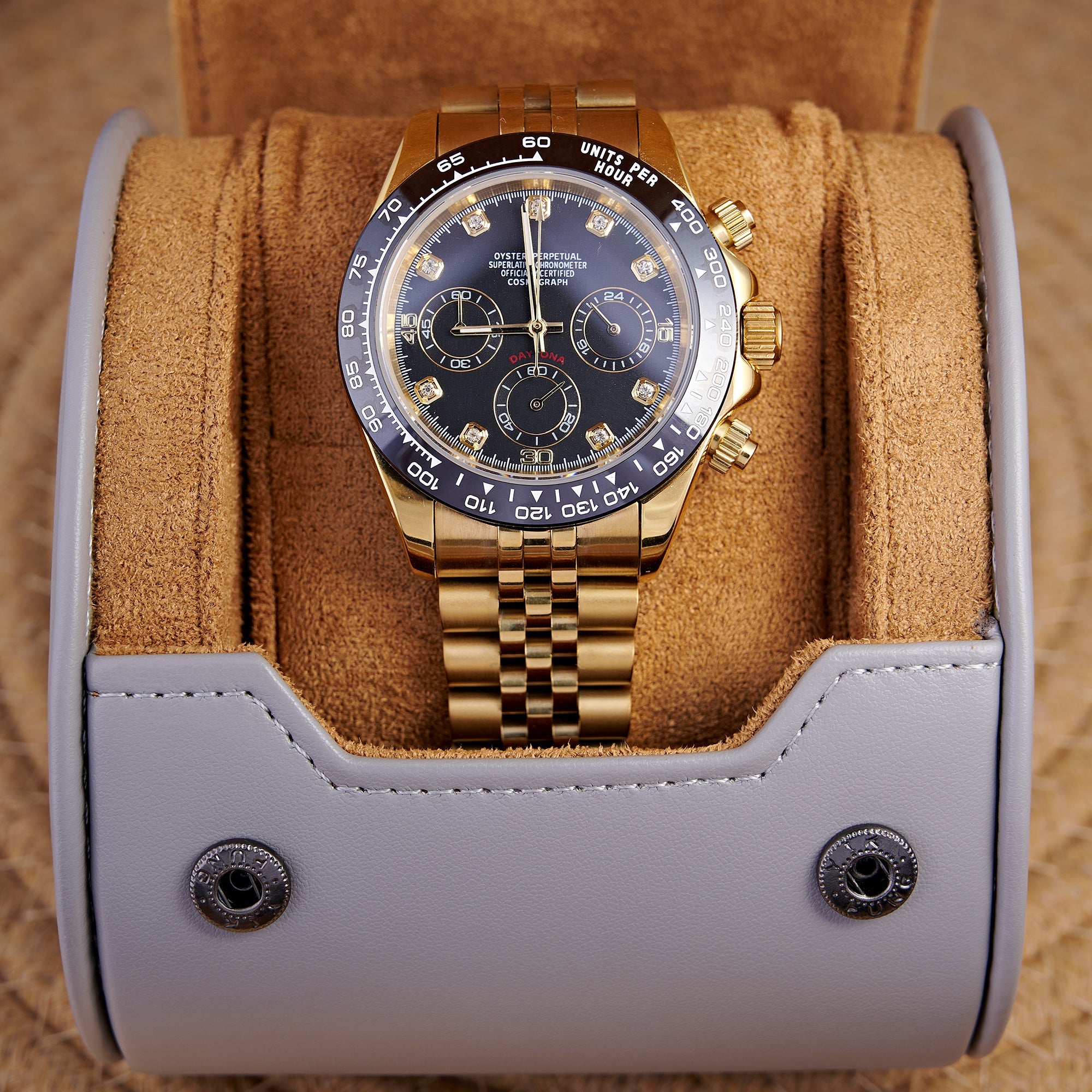 SEITONA GOLD BLACK TRIM DIAMOND DIAL