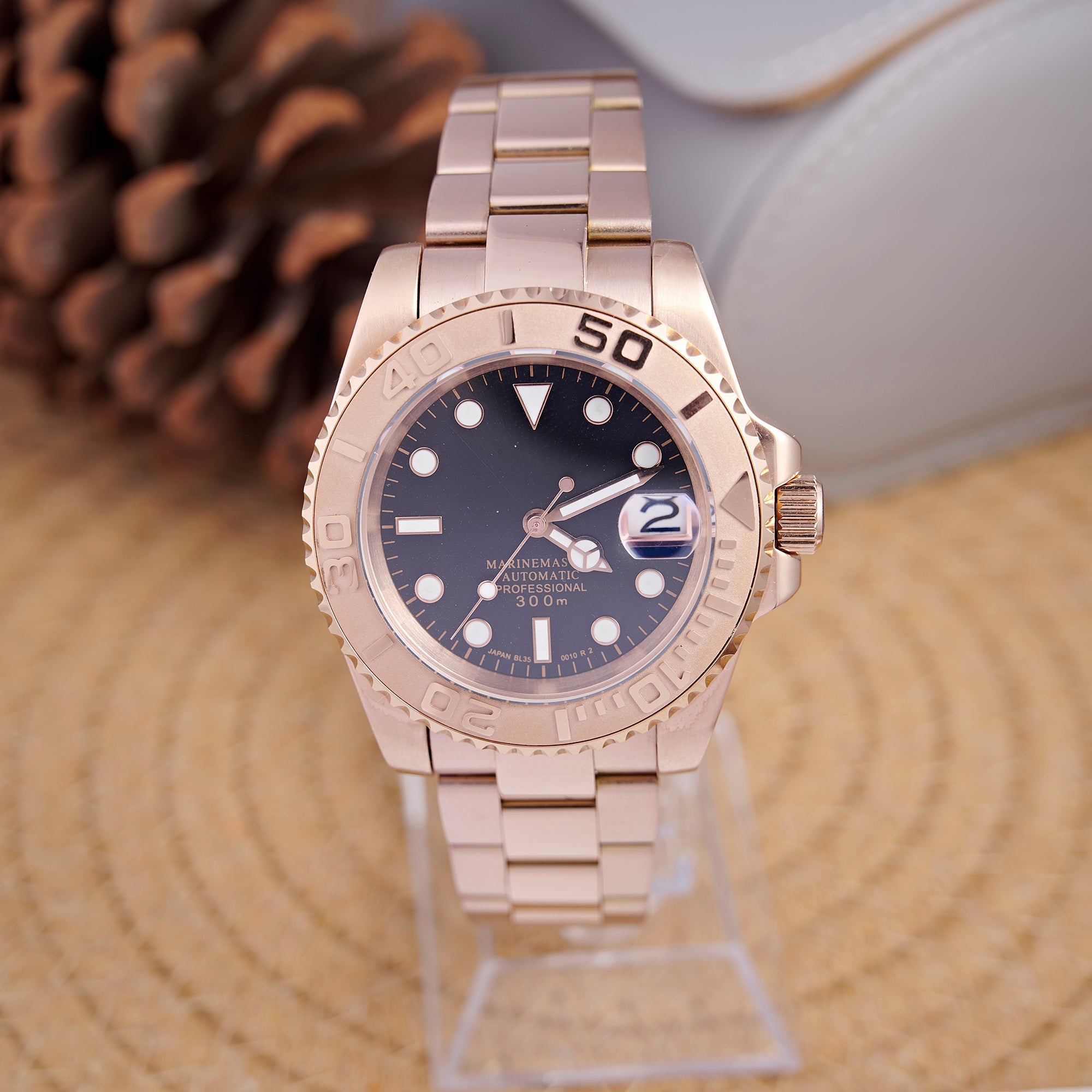 SEIKOMARINER MASTER ROSE GOLD BLACK DIAL