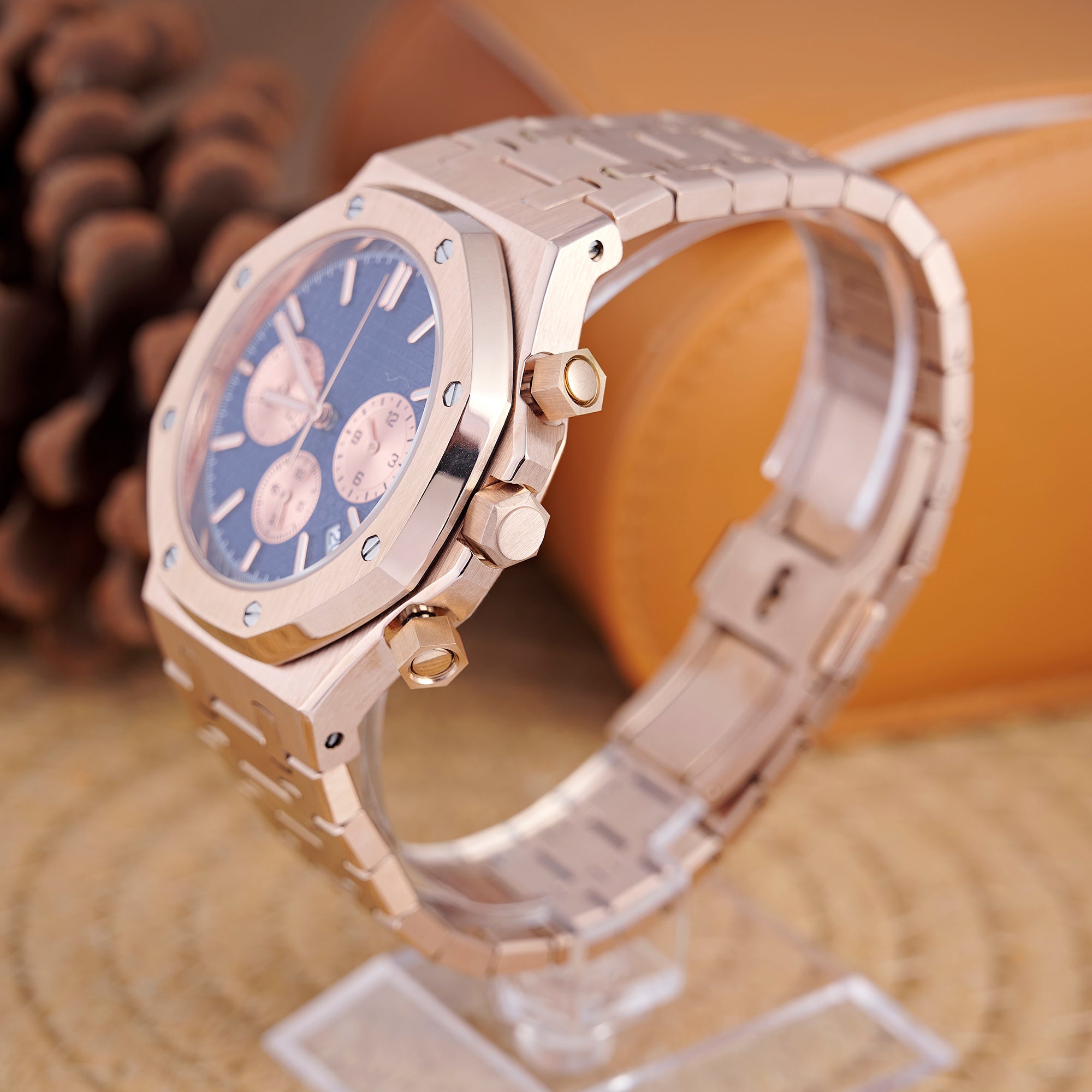 SEIKOAK ROSE GOLD NAVY DIAL